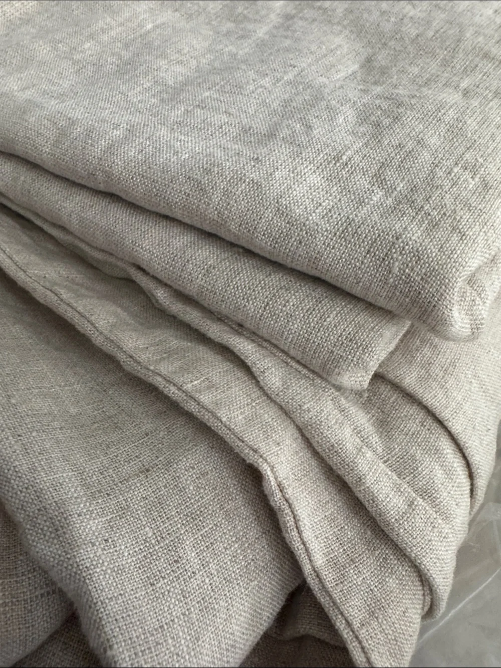 Quince European Linen Chambray Duvet Cover Set - 2 King Pillow Shams Natural NEW